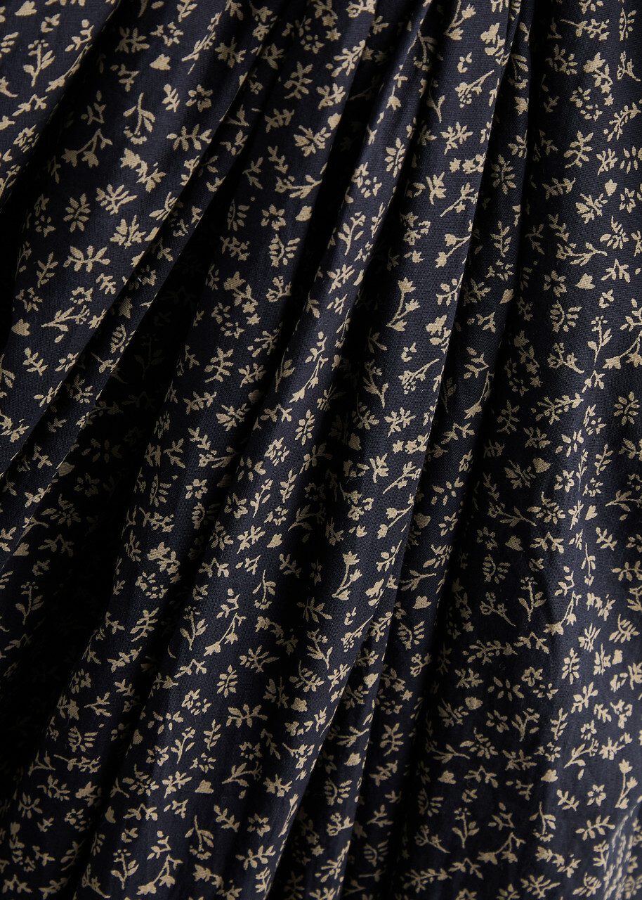 Skall Studio Dagny Floral-print Cotton Midi Skirt Black
