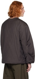 AMOMENTO Brown Quilted Reversible Sweatshirt