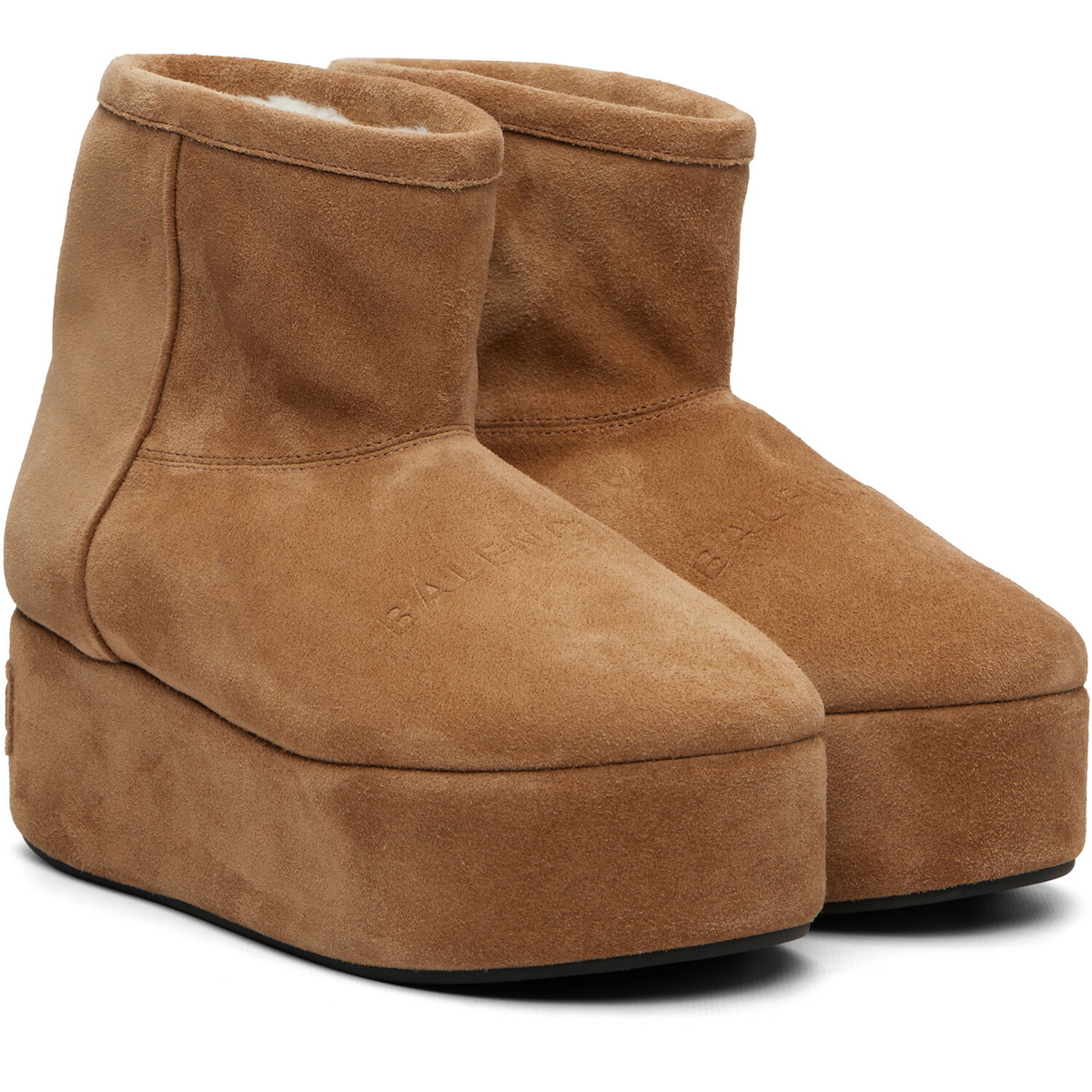 Balenciaga Tan Alaska Platform Boots