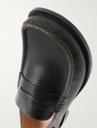LOEWE - Campo Cracked-Leather Loafers - Black