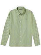 Acne Studios - Logo-Appliquéd Striped Cotton Shirt - Green