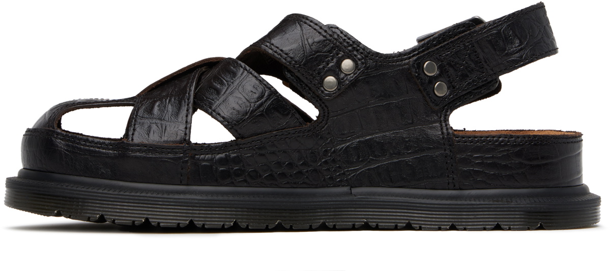 Dr. Martens Brown Fisherman Crocodile Analine Leather Sandals