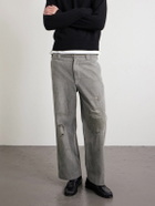 Enfants Riches Déprimés - Soso's Cropped Distressed Cotton and Linen-Blend Trousers - Gray