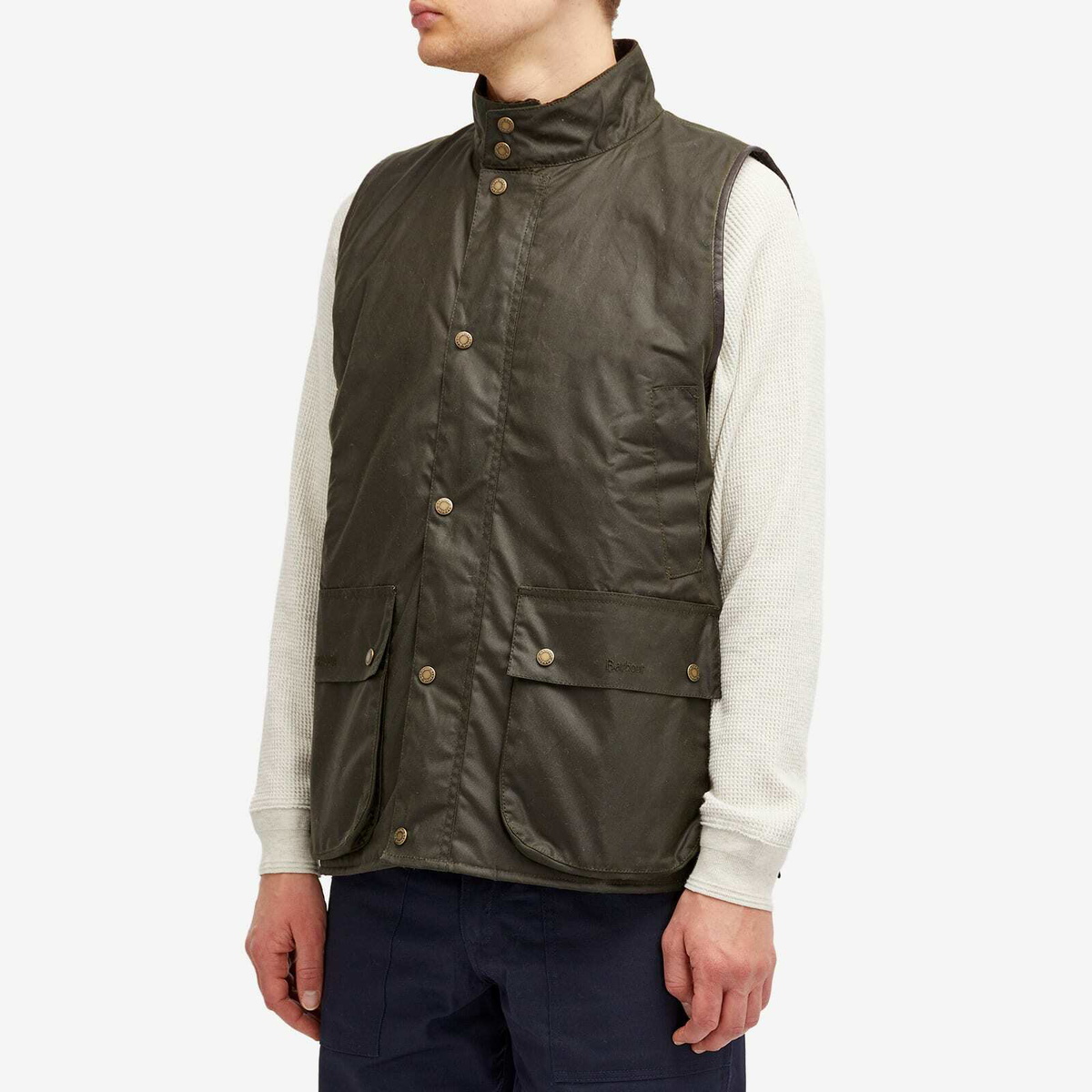 Barbour Men's x Baracuta Wax Gilet in Archive Olive Barbour