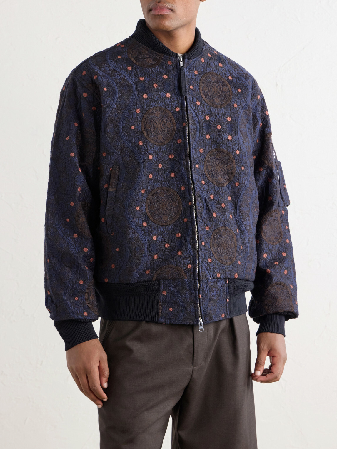Kardo - Max Embroidered Cotton Bomber Jacket - Blue