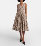 Prada Checked cotton poplin midi dress