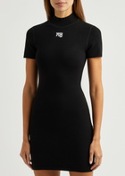 Alexanderwang.t Logo Knitted Mini Dress Black