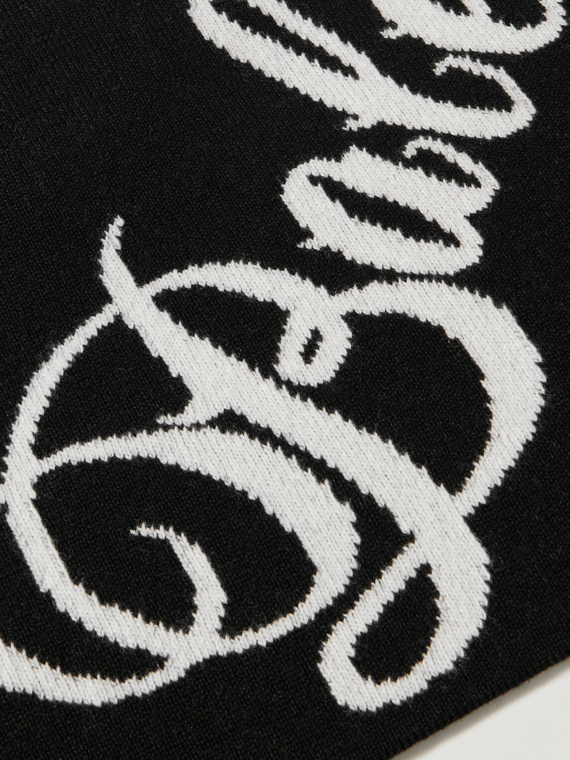 Balenciaga - Intarsia-Knit Wool-Blend Beanie - Black