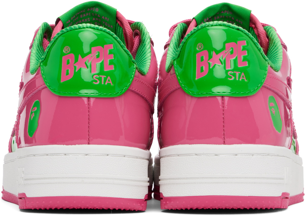 BAPE Pink & Green 'BAPE' STA #1 Sneakers A Bathing Ape