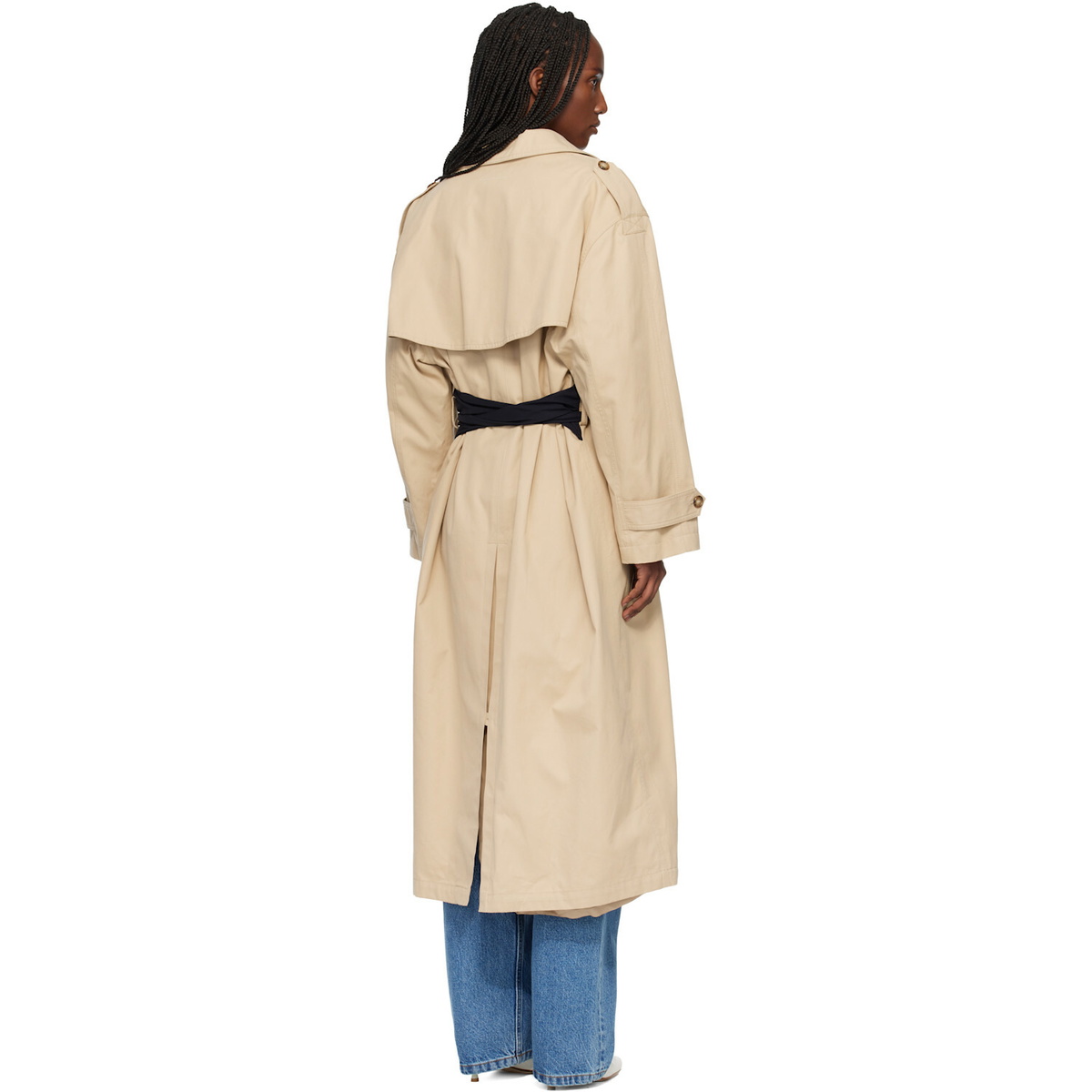 MM6 Maison Margiela Beige Gloves Cotton Trench Coat