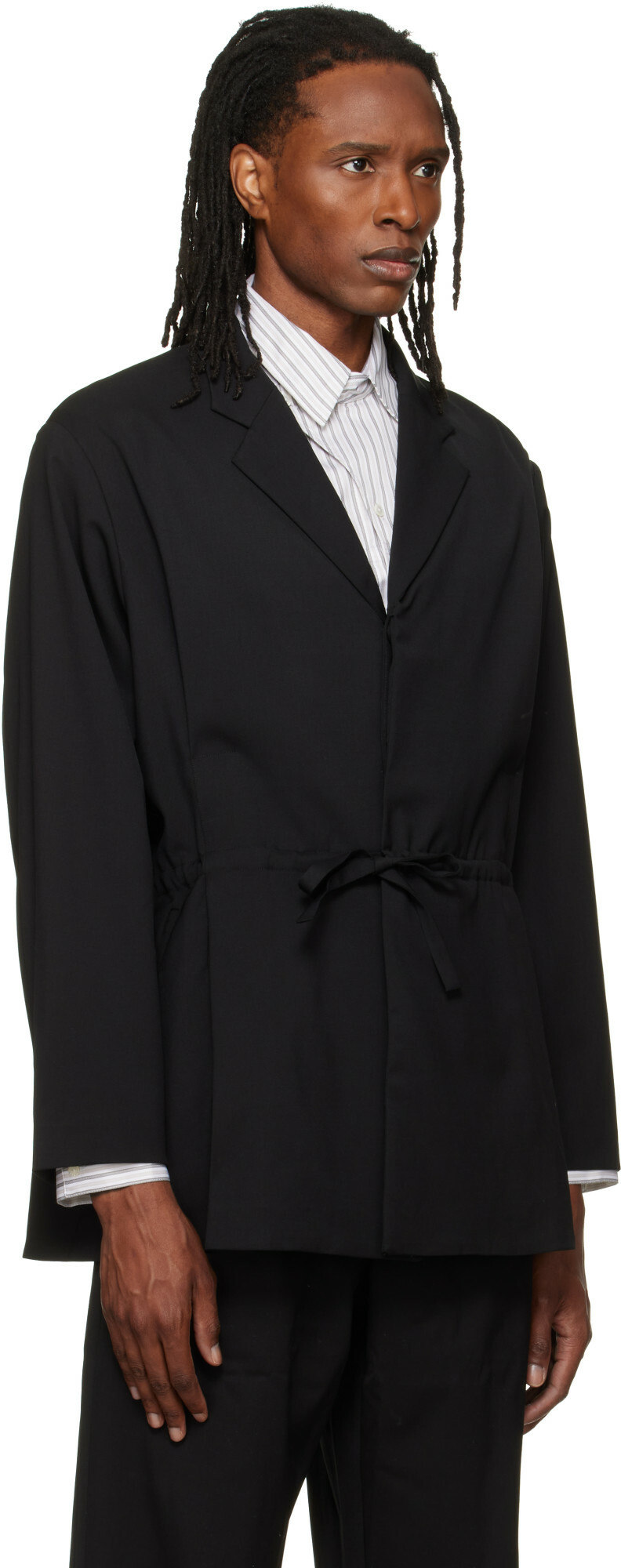 Kiko Kostadinov Black Laan Gathered Blazer