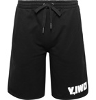 Y,IWO - Logo-Print Loopback Cotton-Jersey Drawstring Shorts - Black