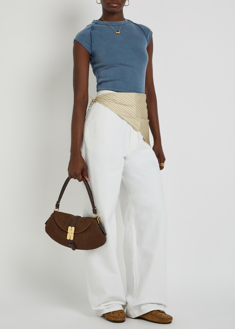 Free People Ever Had Ribbed Stretch-cotton T-shirt Blue