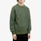 Norse Projects Men's Ivar Cotton Alpaca Cable Jumper in Spruce Green