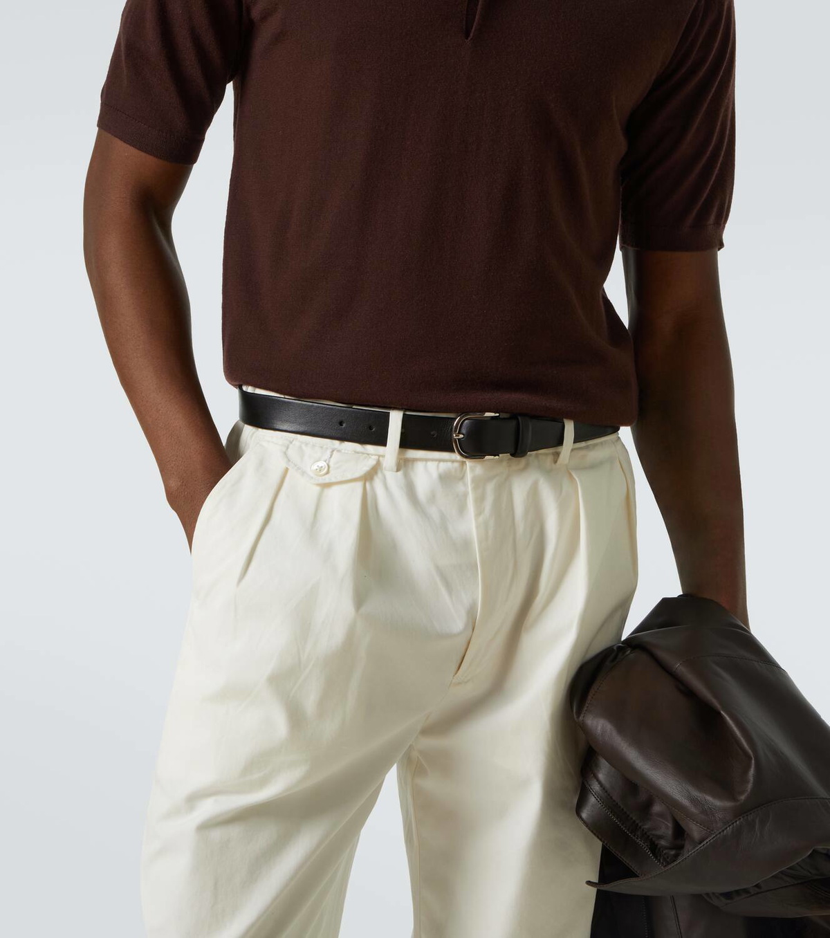 Brioni Braided leather belt