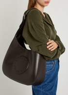 Stella Mccartney Logo Large Faux Leather Hobo bag - Dark Chocolate - One Size