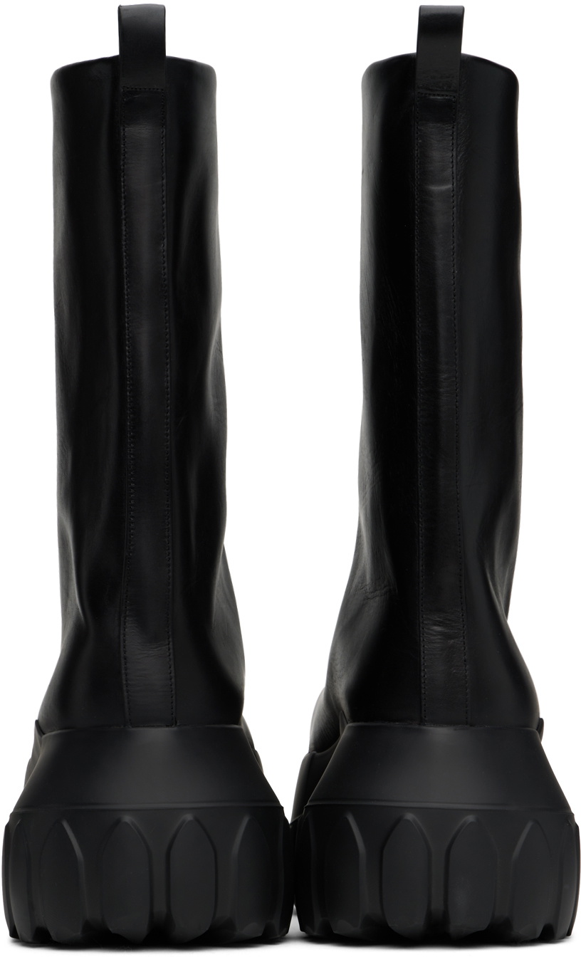 Rick Owens ブラック Flared Tractor ブーツ 厚底 Rick Owens Black Porterville Flared Mega Tractor Boots Rick