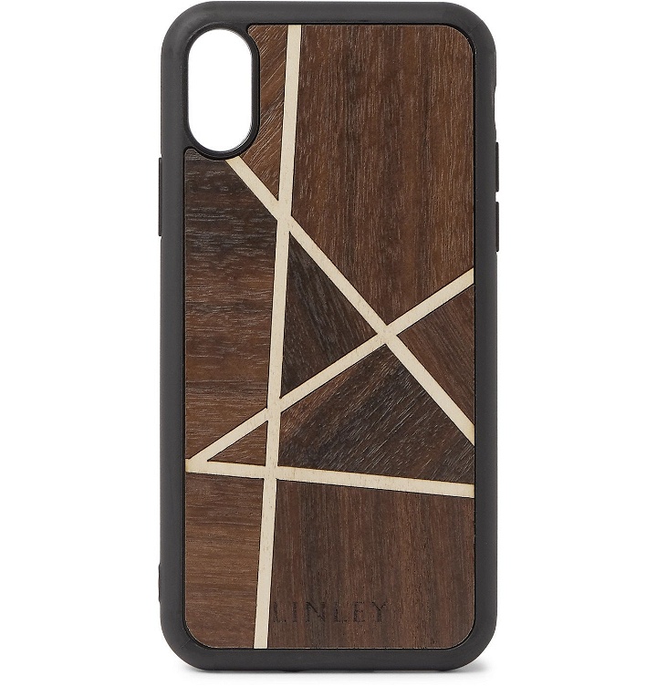Photo: Linley - Rubber-Trimmed Macassar and Sycamore iPhone X/XS Case - Brown