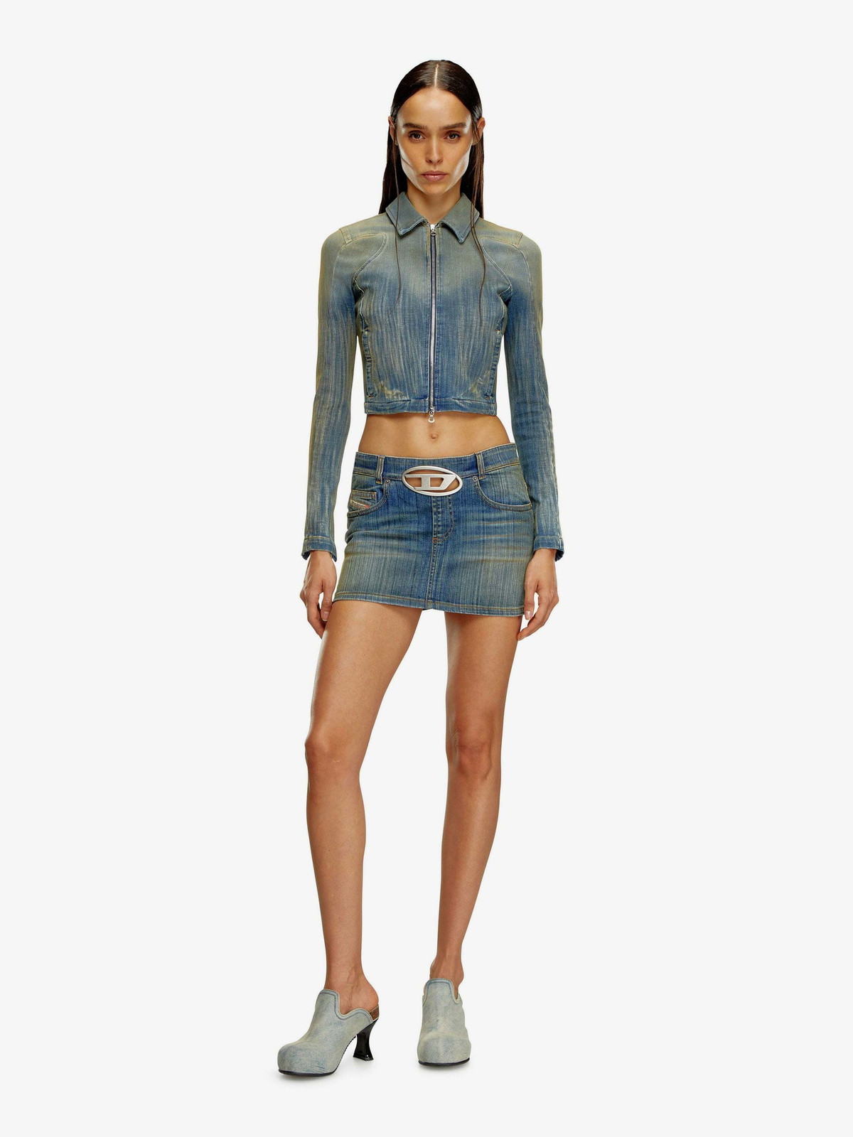Diesel Skirt Blue Womens Diesel