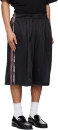 We11done Black 1506 Logo Tape Bermuda Track Shorts