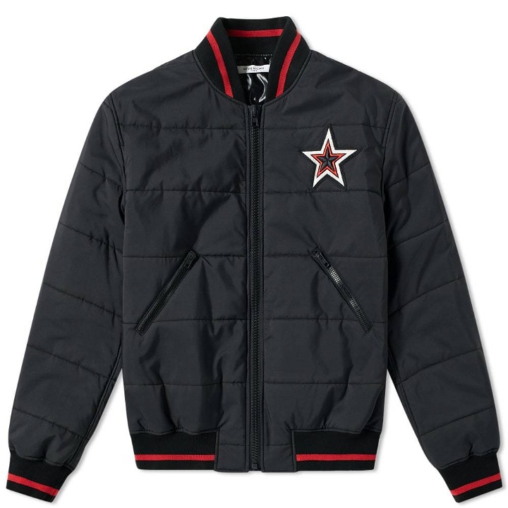 Photo: Givenchy Star Embroidered Down Bomber Black
