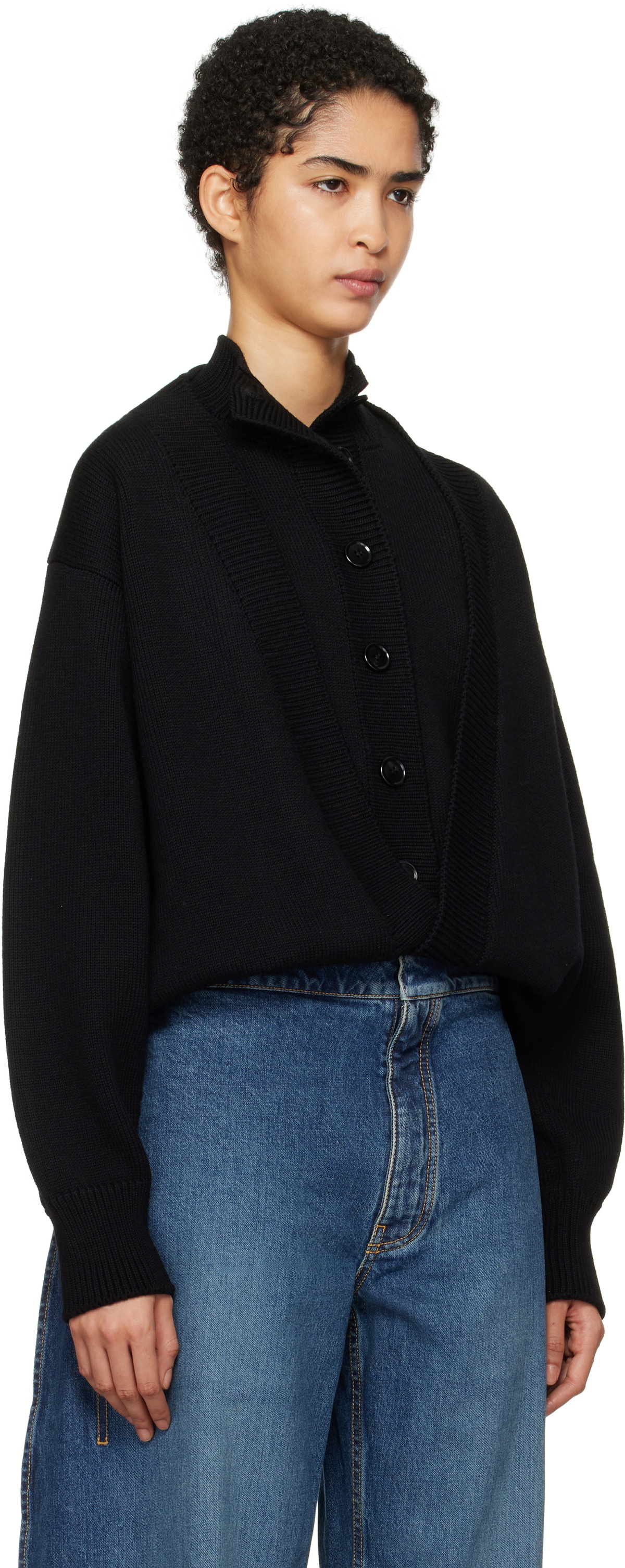 ALAÏA Black Folded Cardigan ALAÏA
