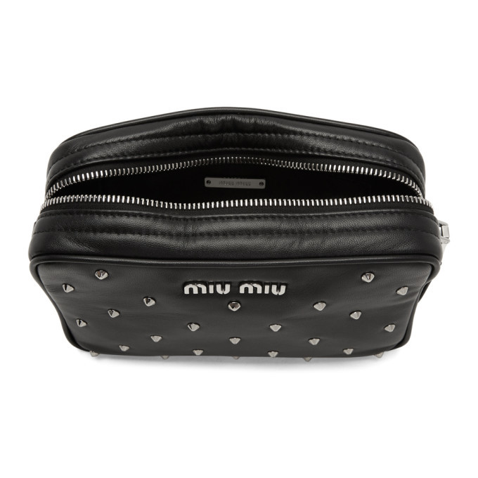 Miu Miu Black Leather Studded Bag