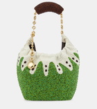 Loewe Squeeze Fruit Mini beaded leather tote bag