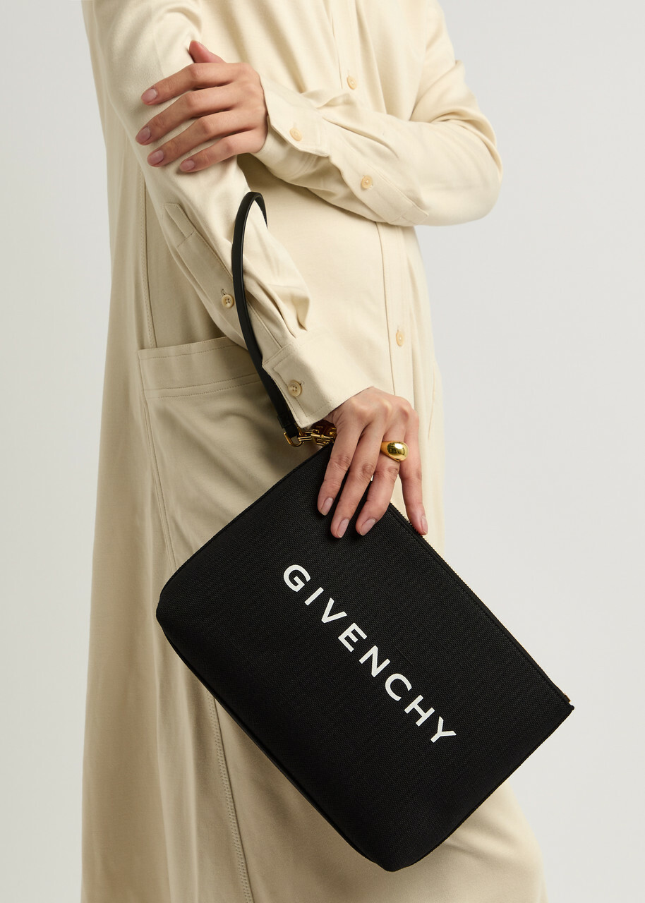 Givenchy Travel Logo Canvas Pouch - Black - One Size Givenchy