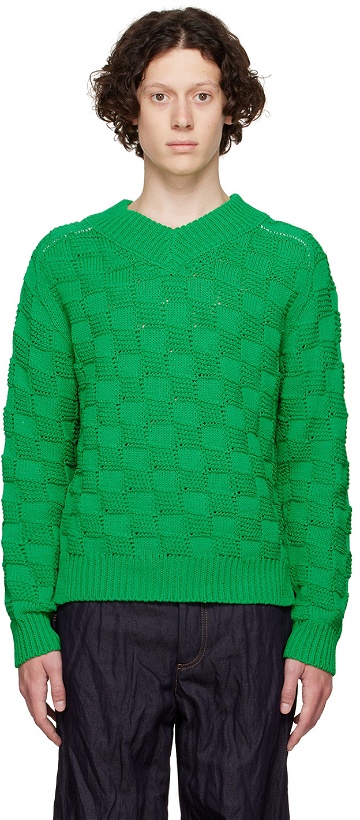 Photo: Bottega Veneta Green Nylon Sweater