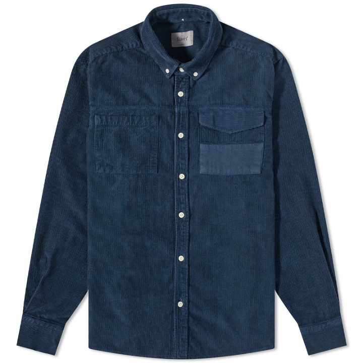 Photo: Foret Men's Toad Corduroy Shirt in Navy