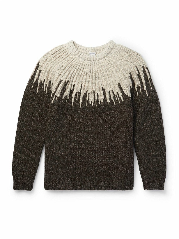 Photo: Bottega Veneta - Jacquard-Knit Wool Sweater - Brown