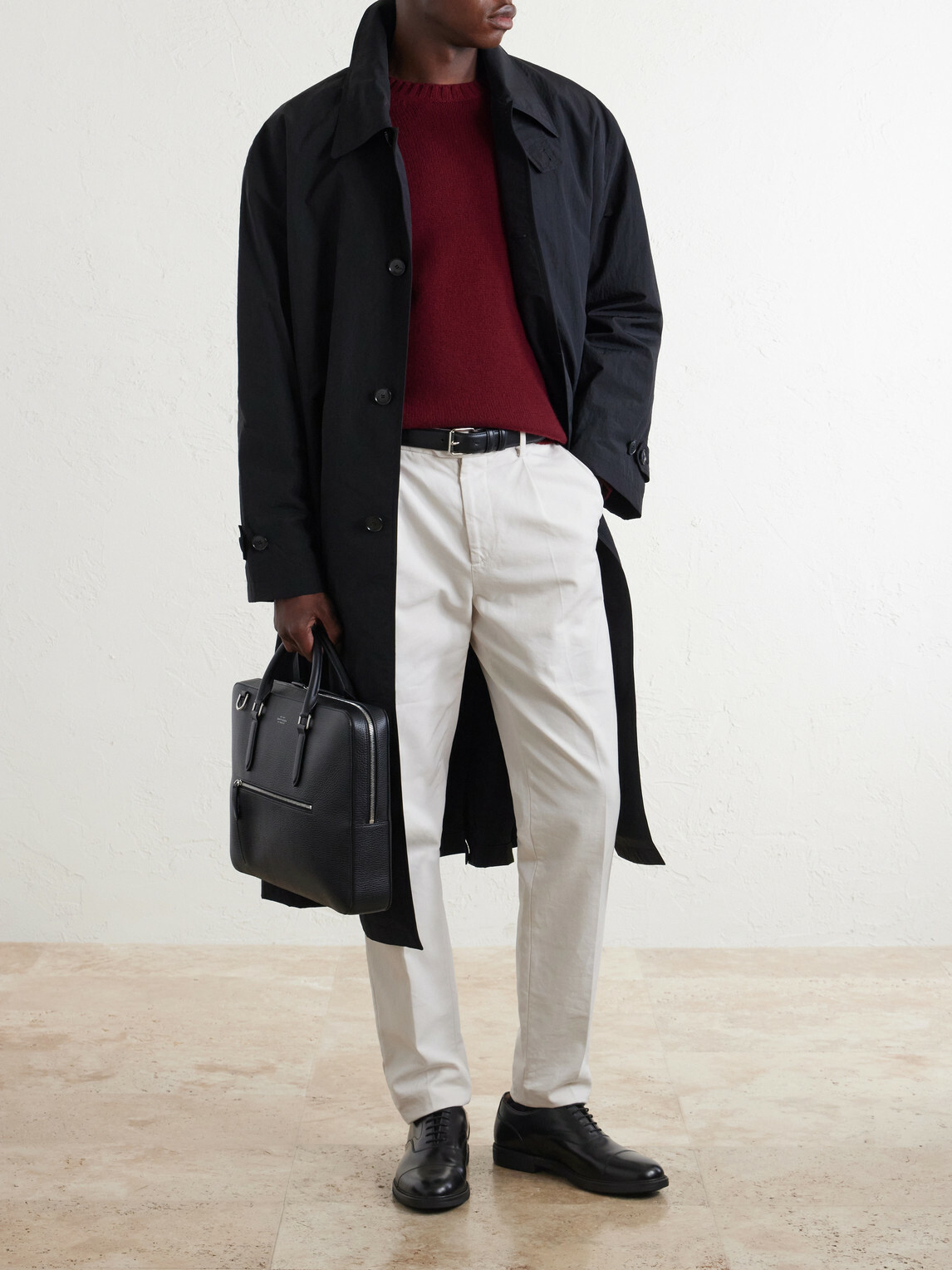 Smythson - Slim Full-Grain Leather Briefcase