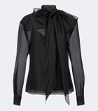 Carolina Herrera Tie-neck silk organza blouse