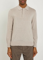 NN07 Emerson Melange Wool Polo Shirt Ecru