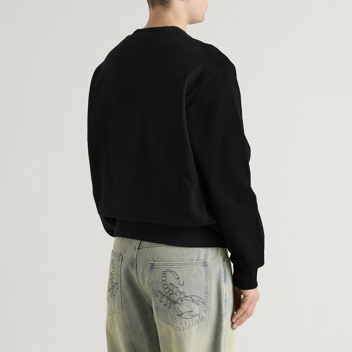 Champion Men's Reverse Weave Relaxed Sweatshirt in Black