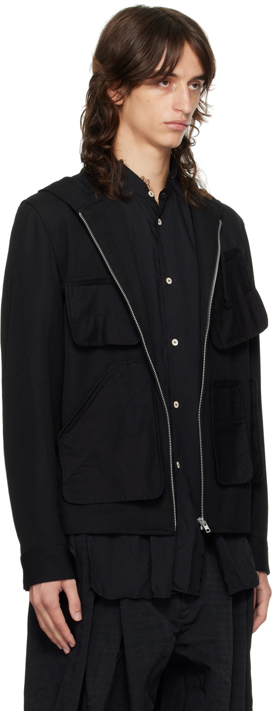 Black Comme des Garçons Black Hooded Jacket