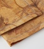 The House of Lyria Otus set of 2 printed linen napkins