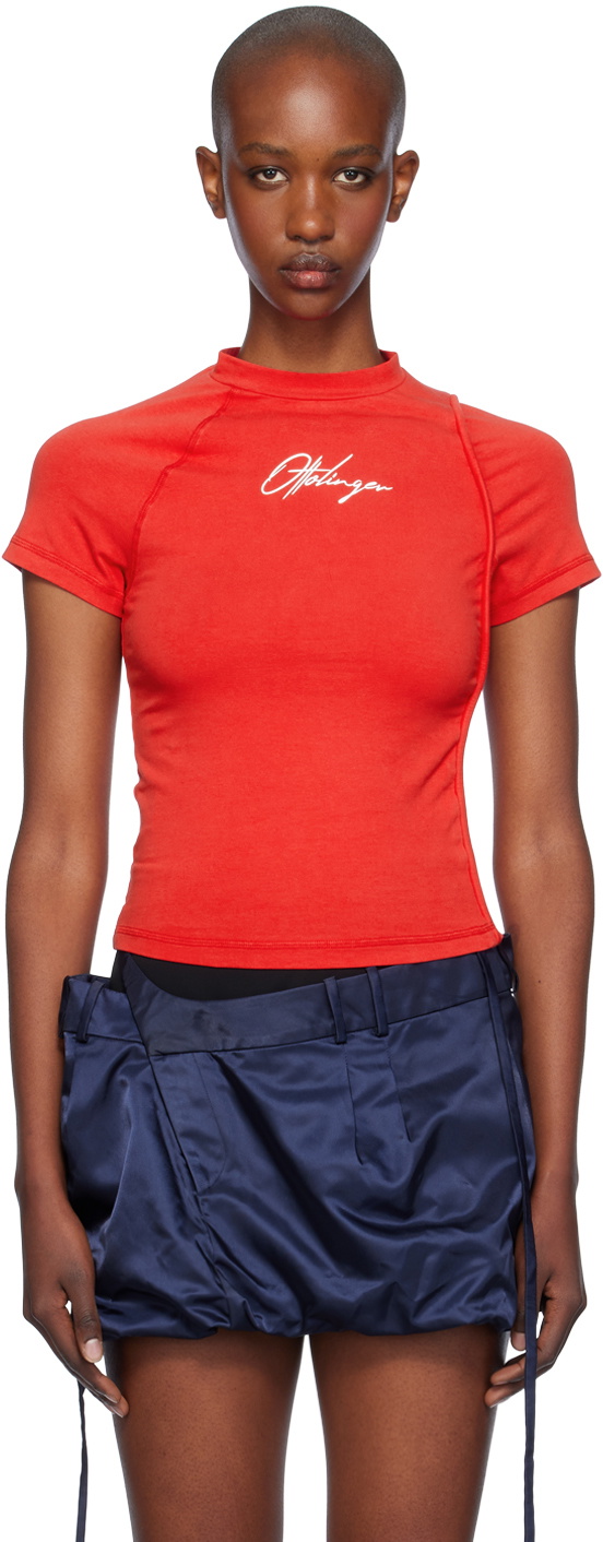 Ottolinger Red Deconstructed T-shirt Ottolinger