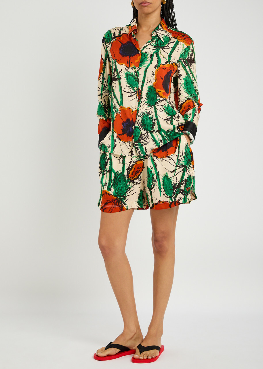 Wales Bonner Ocean Satin-twill Shorts Red