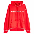 PLACES+FACES Men's Contrast Stitch Hoodie in Red