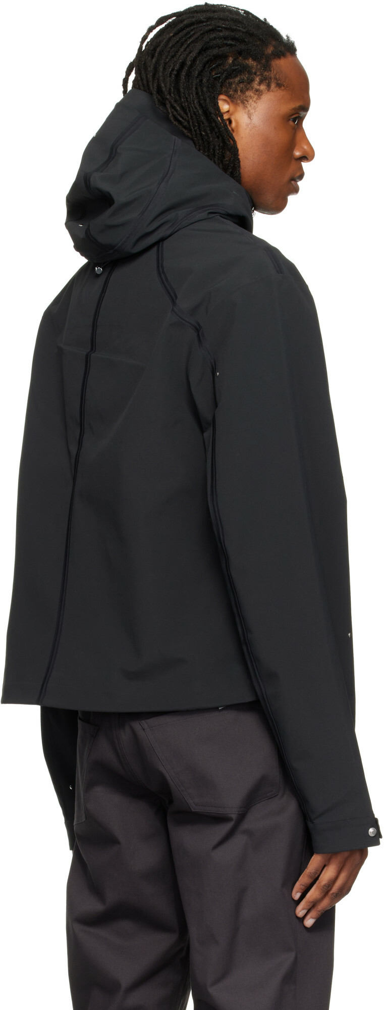 HELIOT EMIL Black Moire Technical Jacket