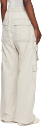 Rick Owens DRKSHDW Off-White Temple Double Jumbo Belas Denim Cargo Pants