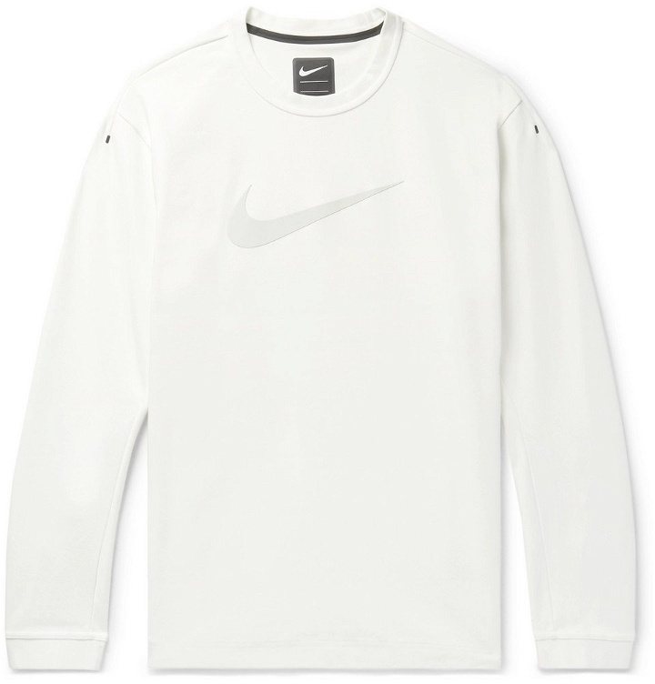 Photo: Nike - Appliquéd Stretch Cotton-Blend Jersey T-Shirt - Men - White