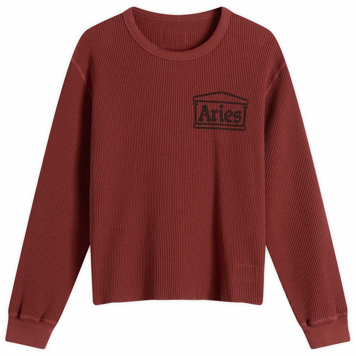 Aries Women's Reversible Long Sleeve Baby Fit T-Shirt in Burgundy 