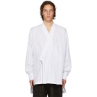 D by D White Striped Kimono Shirt