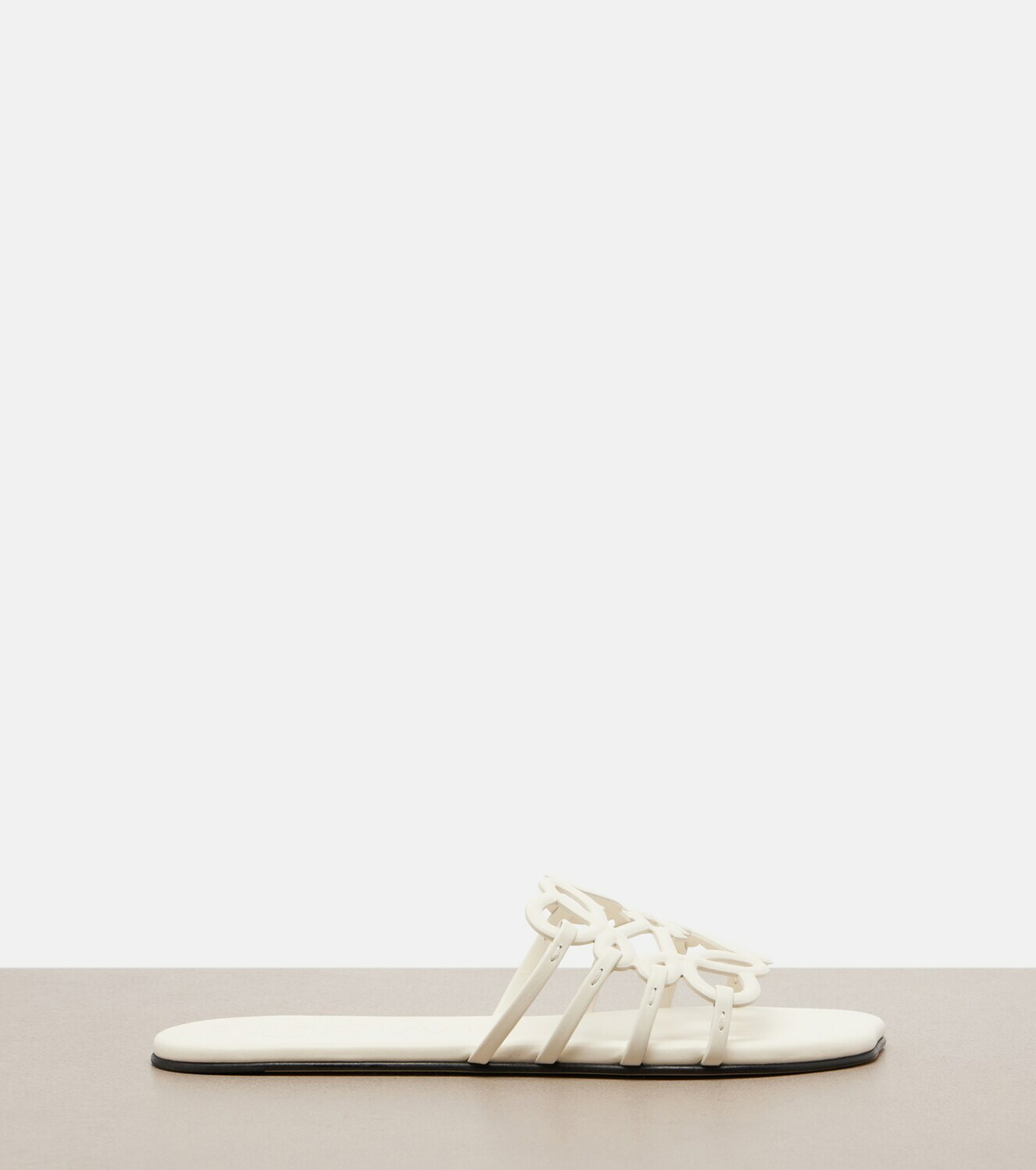 Loewe Petal Anagram leather slides