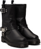 Dr. Martens Black Anistone Hi Leather Biker Boots