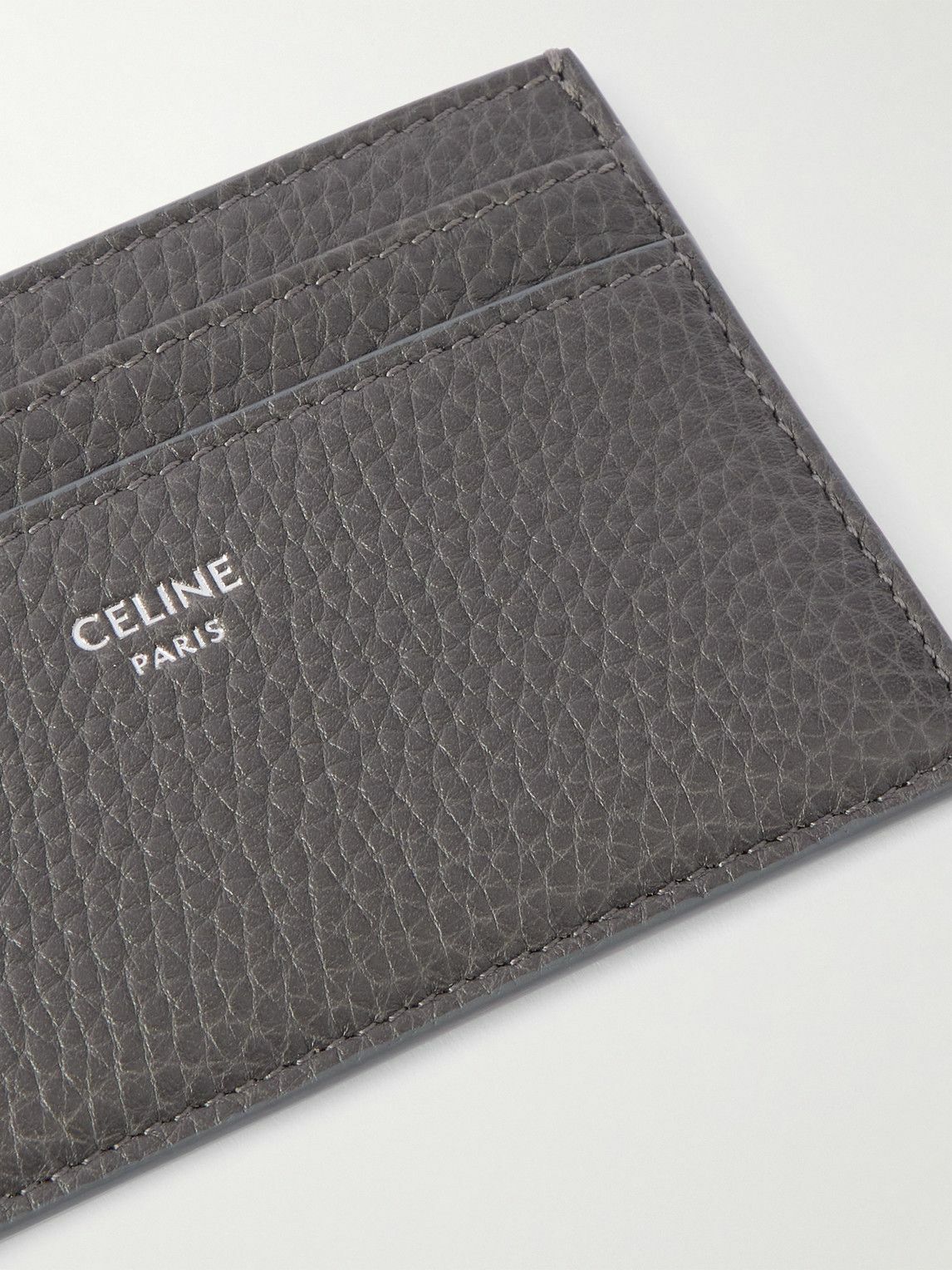 CELINE - Logo-Detailed Full-Grain Leather Cardholder