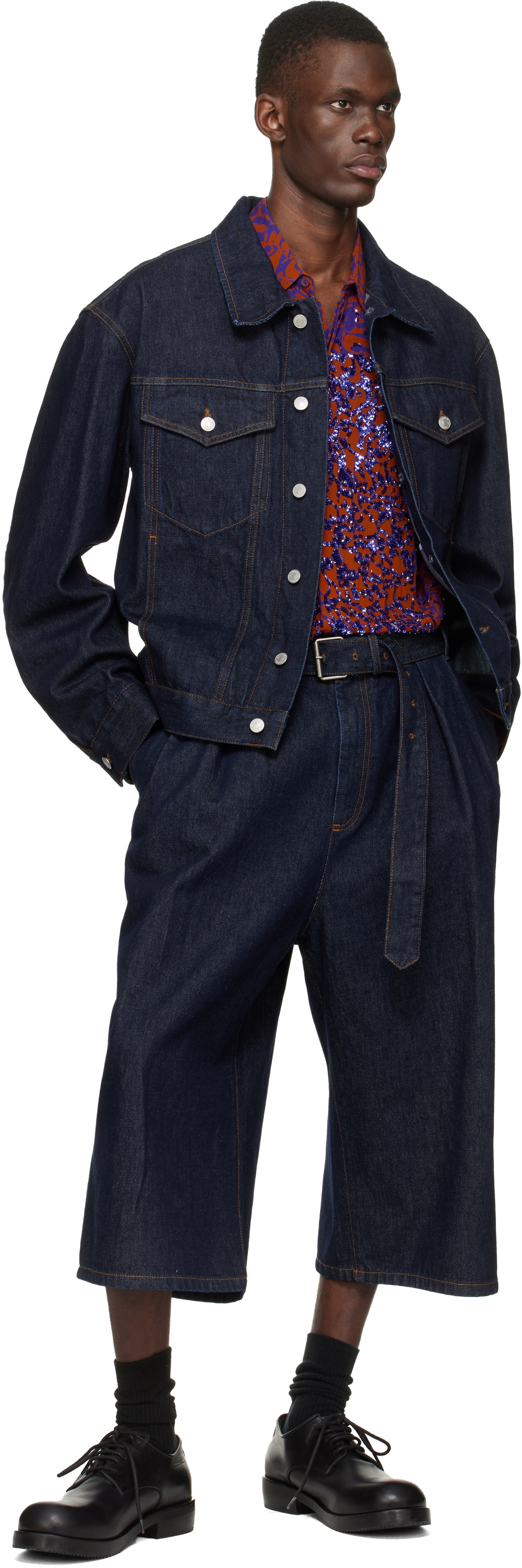 Dries Van Noten Navy Flap Pocket Denim Jacket